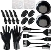 20 PCS Hair Dye Coloring Kit, KAPASKI Hair Dye Color Brush and Bowl Set, Hair Tinting Bowl, Dye Brush, Ear Cover, Cape, Gloves for DIY Salon Hair Coloring Bleaching Hair Dryers Hair Dye Tools