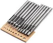 10Pcs Leather Hole Punch Cutter 0.5mm-5mm Round Hollow Hole Punch Set, Leather Working Tools Leather Craft Punch Tool Kit