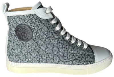 Hermes Sport Jimmy Toile Chaine d'Ancre High Top Sneaker EU Size 41.5 Shoes
