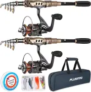 Fishing Rod and Reel Combos Carbon Fiber Telescopic Fishing Pole with Reel Combo