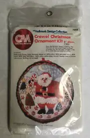 1979 Hallmark Design Crewel Christmas Ornament Kit 7255 Santa Columbia-Minerva