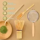 4Pcs Matcha Whisk Set Matcha Tea Set Handmade Wood Matcha Whisk Tea Scoop PaHAp