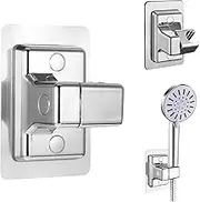 Snokay Hand Shower Head Holder, 360° Adjustable Angle Shower Holder, Strong Paste Shower Bracket No Drilling, Universal Wall Mount Bracket, ABS Plastic