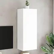 TV Wall Cabinet White, Stands, Mounted Bookshelf, Entertainment Center, Media Shelf and Bedroom Table, 40.5x30x102 cm Engineered Wood