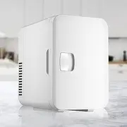 [MegLob] 8L Portable Refrigerator, Car 6 * 330Ml Cans Freezer, Breast Milk Insulin Skin Care Product Refrigerator, Desktop Dorm Office Cooler,White
