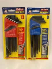 EKLIND #13213 (.050-3/8”) & #13609 (1.5-10MM) BALL END HEX-L KEY SETS - USA- NEW