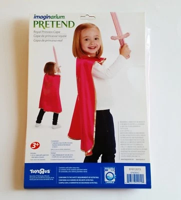 Imaginarium Pretend Girl Royal Princess Cape Pink & Gold 22" Halloween Costume