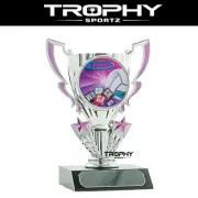 NETBALL Trophy 150mm silver/pink achievement victory - FREE ENGRAVED & POST