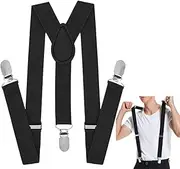 [HinyBoeh] Mens-Suspender with Clips Adjustable Y-Back Braces for Women's Costume Tuxedo Dress Suspenders