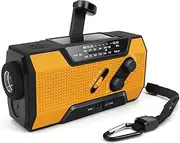 Weather Radio Solar Hand Crank Emergency Radio 4 Ways Powered AM/FM/SW/NOAA Weather Alert Portable Radio with Flashlight, Reading Lamp