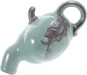 IWOWHERO 1 Set Ceramic Hanging Pot Decor Ornament Watering Fountain Water Tabletop Fountain Invisible Tabletop Fountain Table Water Fountain Ceramics Pumpkin Desk