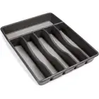 Rubbermaid Silverware Organizer Kitchen Utensils No-Slip Large Draw Tray, Black