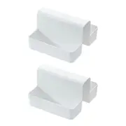 2PK iDesign Classic Plastic Sink Saddle Kitchen Caddy w/ 2-Compartments White