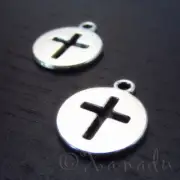 Cross Charms - 17mm Antiqued Silver Plated Charms C4603 - 10, 20 Or 50PCs