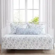 Laura Ashley Home - Daybed Set, Floral Bedding with Matching Shams & Pillow Cover, Home Decor for All Seasons (Walled Garden Blue, Daybed)