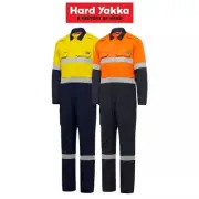 Hard Yakka Safety SheildTec Fire Resistant Coverall Overall Taped Hi-Vis Y00055