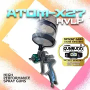 ATOM X27 NEW Professional Spray Gun HVLP Solvent/Waterborne WITH FREE GUNBUDD!