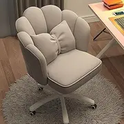 SJZNOI Modern Vanity Office Chair with Lumbar Pillow, Home Office Butterfly Chairs with Bow Cushion Makeup Vanity Chair for Bedroom Computer Task Chairs
