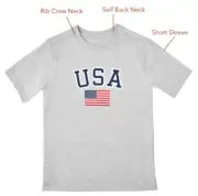 Members Mark Kids Unisex Relaxed Fit Crew Neck Short Sleeve Americana Tee M 8