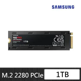 【SAMSUNG 三星】980 PRO 1TB M.2 PCIe 4.0 ssd固態硬碟(MZ-V8P1T0CW)*含散熱片 支援PS5 讀7000M/寫5000M