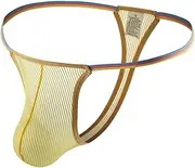 [Dimgut] Men's Sexy Underwear Transparent Bikini Mesh Thongs String Briefs