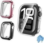 3 Pack Soft TPU Case for Apple Watch Series 10 with Screen Protector Bumper Cov