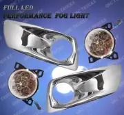 QSC Full LED Fog Lights Lamps Left Right Pair w/ Chrome Bezel for Kenworth T660
