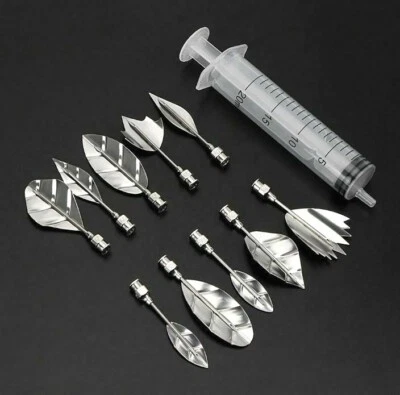 Gelatin Art Tool Set 11 Pieces 3D Cake Syringe Flowers Leaves Jello Decorate