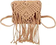 [PartyKindom] Crossbody Bag for Women Woven Purse with Stylish Tassels Versatile Beach and Travel Shoulder Bag Classic for Everyday Use