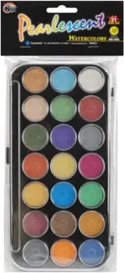 Yasutomo Pearlescent Watercolor Paint Cakes 21/Pkg-Assorted Colors NPWC21