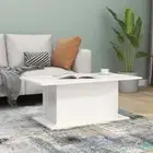 NNEVL Coffee Table White 102x55.5x40 cm Chipboard