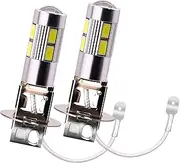 YnGia H3 Led Bulb H3 Led Fog Bulb 5630 10 SMD 9V-16V Car Led Fog Lamp Bulb 2cps Super Bright Car Driving Light Bulb Drl Daytime Running Lights White