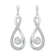 0.07 CT. T.W. Diamond Infinity Loop Earrings in Sterling Silver