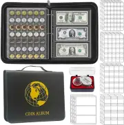 321 Pockets Fireproof Coin Collection Holder Album Book for Collectors, 312 Pock