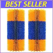 Durable Yellow Horse Scratcher Massage Brush Kit - 2 Pieces for Animal Care