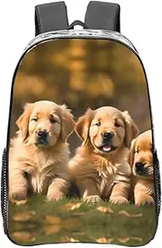 HJLUUFT Golden Retriever dogs puppies pets print Clear Backpack for Stadium Events, Small Clear Backpack for Concert Festival Sports