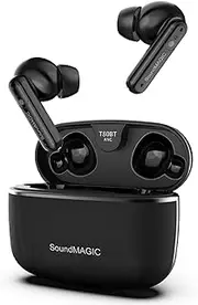 [SoundMAGIC] T80BT ANC Hybrid Noise Cancelling Bluetooth Earbuds, Small Size, Comfortable Fit, Good Sound Quality, Effective Noise Cancellation, Charging Case, Noise Isolation, Long Battery Life, Black