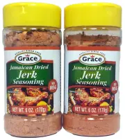 Grace Jamaican Dried Jerk Seasoning 6 oz ea ( 2 - Pack ) No MSG