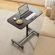 AGAILL Medical Overbed Bedside Table Adjustable Laptop Desk for Home or Hospital Bed Tray, Portable Standing Desk with Locking Wheels Height Adjustment 23"- 35" (Color : Black, Size : LxWxH:55cmx32c