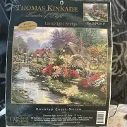Thomas Kinkade Painter Of The Light Lamplight Bridge #50925F Counted Cross Stitc
