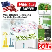 Indoor Hydroponic Growing System - 10 Pods Herb & Vegetable Kit with LED Light