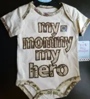 UNISEX INFANT TINY TROOPER MY MOMMY MY HERO SIZE 3-6 MONTHS BODYSUIT NWT