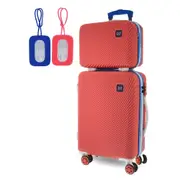 GAP CAB Hard Shell with Mini Beauty Case Set+ Assorted Leather Tag - Coral