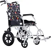 Manual Wheelchair Aluminum Alloy Lightweight Elderly Wheelchair Car Elderly Manual Portable Trolley Folding Compact and Easy to Store,Portable (12 Inches One Size)