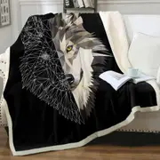Artistic Wolf Throw Blanket