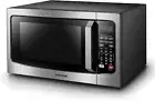 Compact Stainless Steel Microwave Oven with 12 Auto Menus - Eco & Mute Function