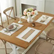 Woven Placemat Cotton Linen Tassel Dining Table Runners Insulation Mat Coaster