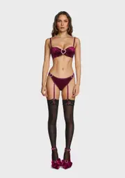 Wine Bow To The Queen Lingerie Set