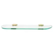 Alno A8950-18-PB/NL Euro Bath 18" Glass Shelf w/Brackets Unlacquered Brass
