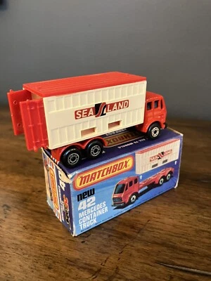 Matchbox Superfast No. 42 Mercedes Container Truck in Original Box SEALAND